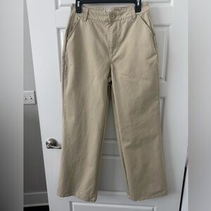 Los Angeles Sixty-Six Wmns Wide Leg Khakis Pant Size 5 High Rise Cotton Tan